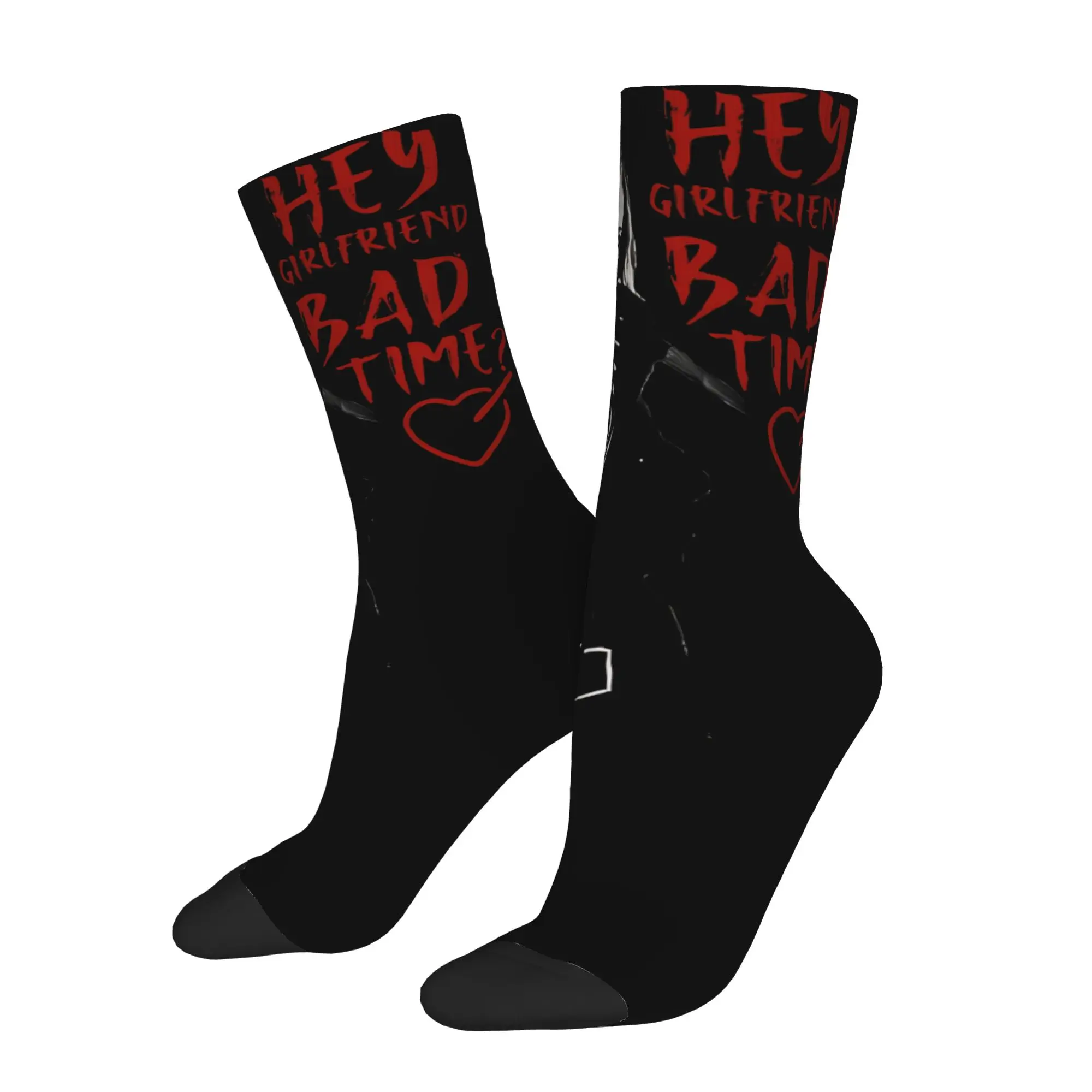 Casual Hey Girlfriend Skateboard Socks Buffy the Vampire Slayer Polyester Middle Tube Socks for Women Men Sweat Absorbing