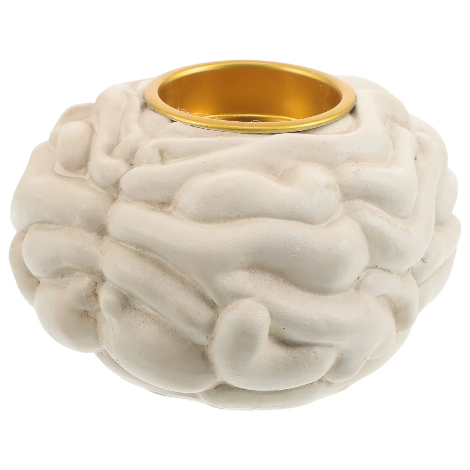 Halloween Brain Candle Holder – Realistic Resin Pillar Candlestick, Haunted House Decor, Table Centerpiece