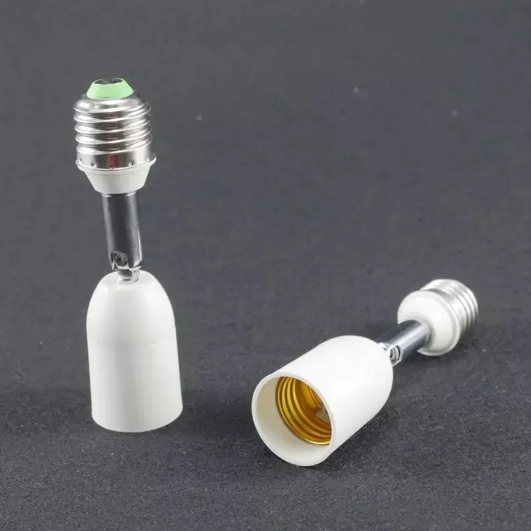 2PCS E27 To E27 Spiral Horizontally To Vertical Universal Tube Conversion Lamp Holder 90Degrees -180Degrees Bending Lamp Holder