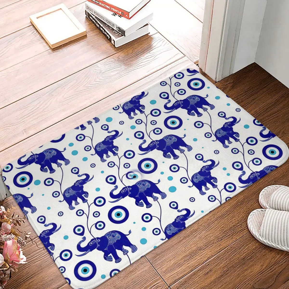 Elephant Good Luck Amulet Mandala Evil Eye Bedroom Mat Rug Home Doormat Living Room Carpet Decoration