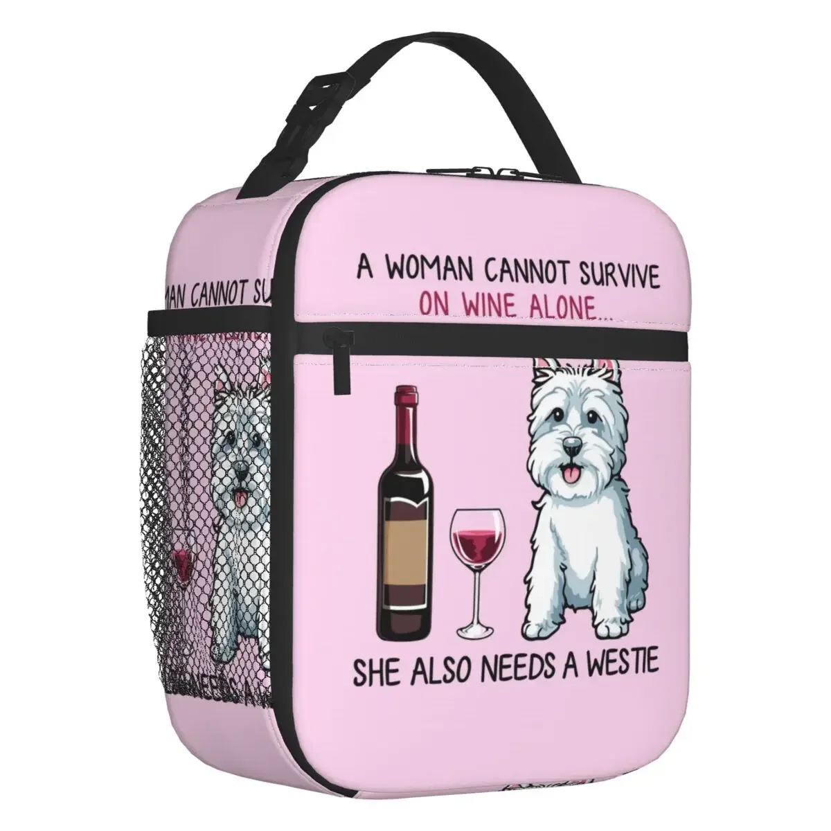 Westie Dog Anatomy Resuable Lunch Boxes Waterproof West Highland White Terrier Cooler Thermal Food Insulated Lunch Bag Office