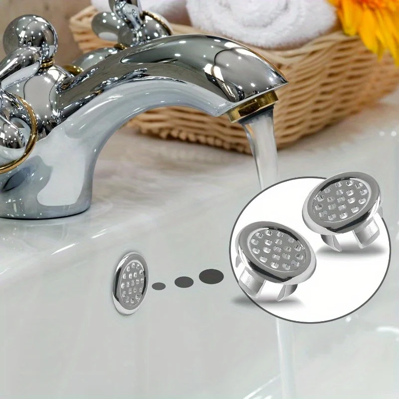 Round Overflow Cover Ring 3pcs/set Insert Replacement Hole Round Drain Cap Sink Basin Accessory