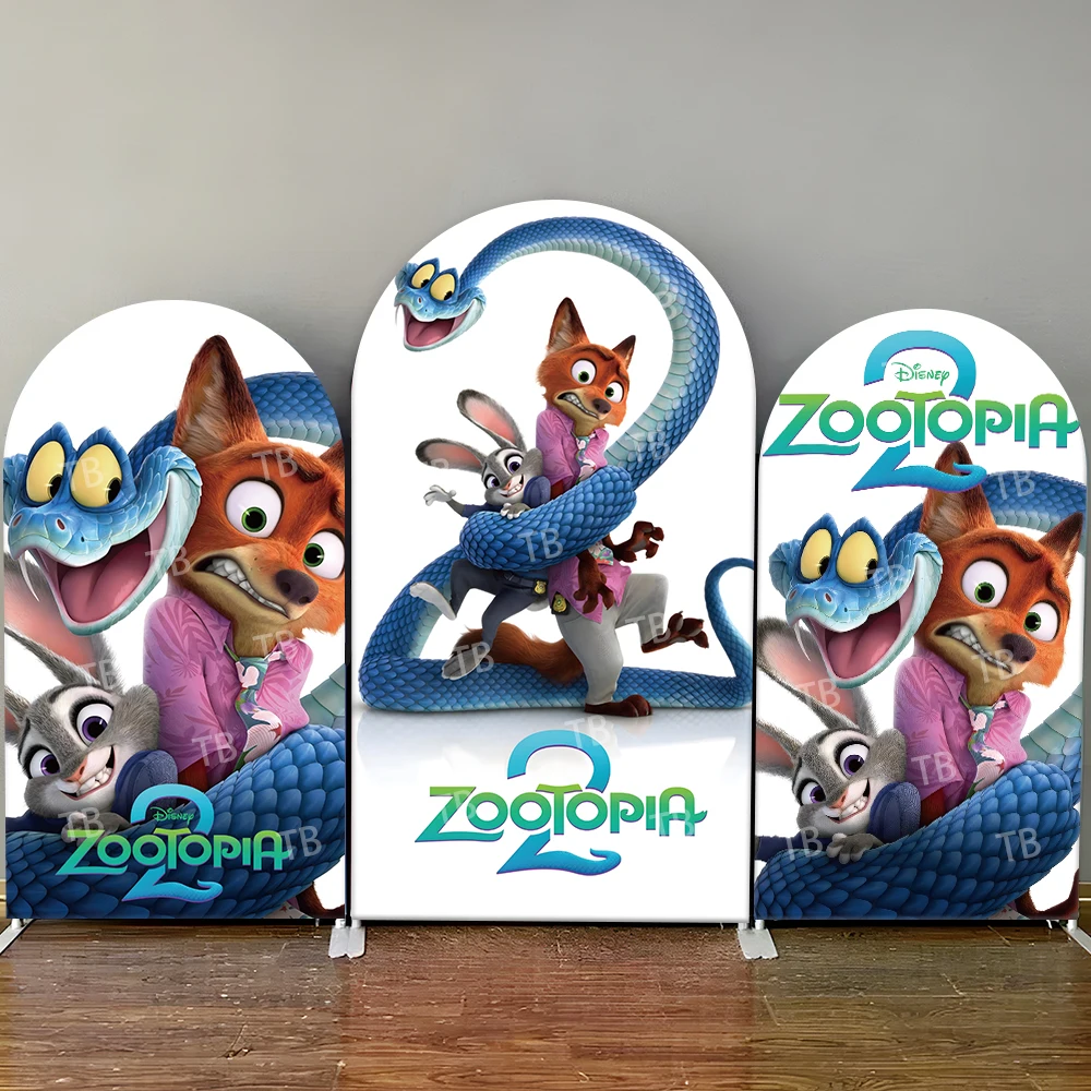 

Disney Zootopia 2 Arch Backdrop Cover Judy Nick Javier Funny Photo Booth Props for Parties & Home Decoration