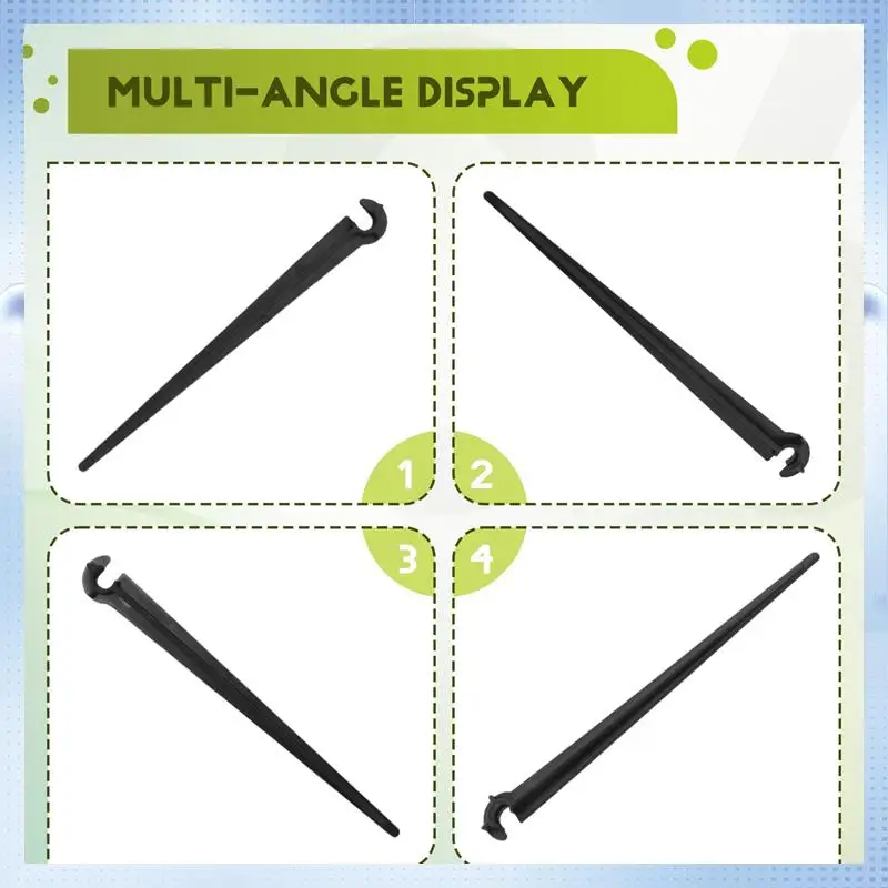 

AD-Irrigation Drip Support Stakes 1/4 Inch Tubing Hose For Vegetable Gardens Flower Beds Herbs Gardens Black 200 Pack