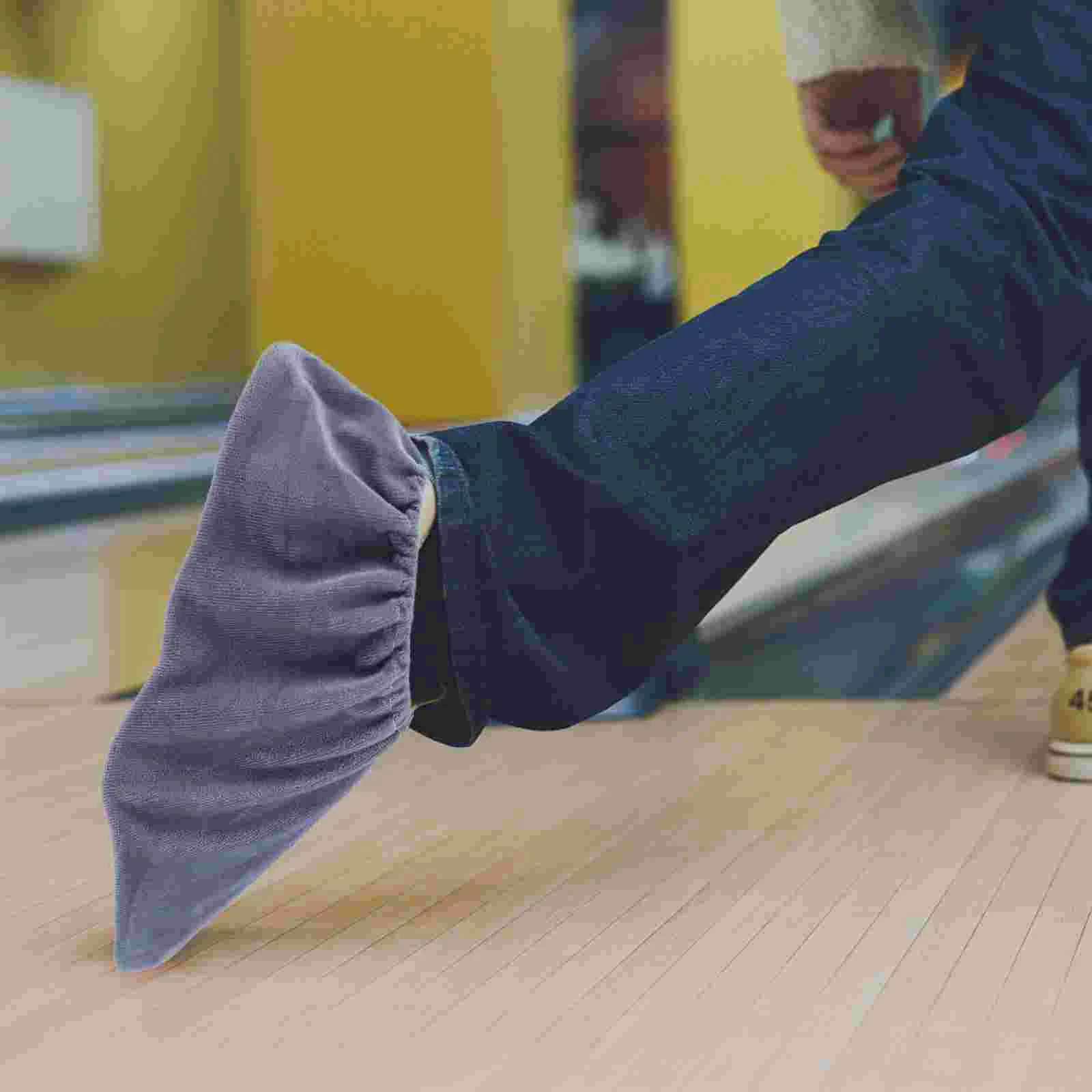 2 pasang penutup sepatu bulu pelindung tebal kreatif dapat dicuci sepatu Bowling flanel perlengkapan