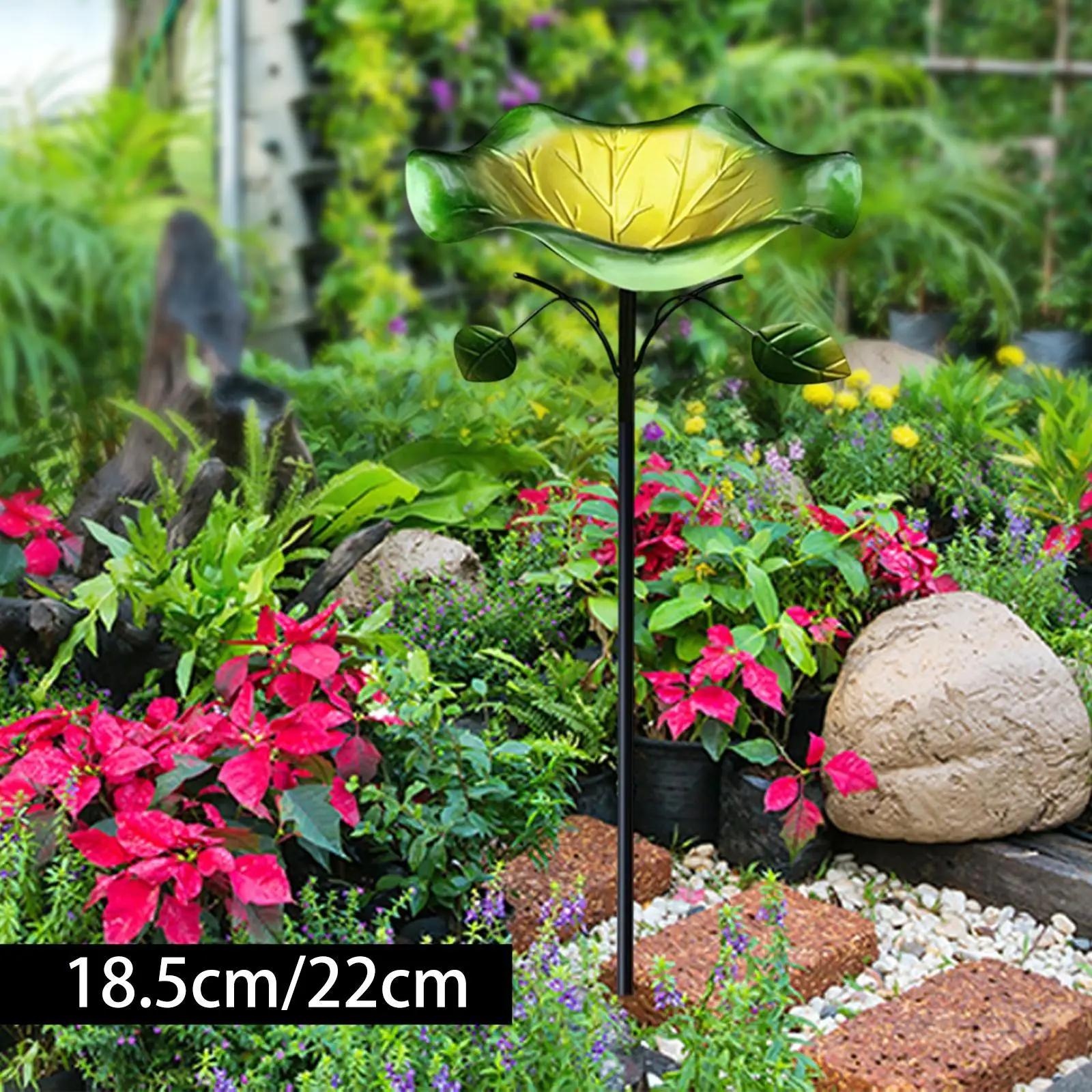 حديد حمام الطيور في الحديقة مع دعامة ثابتة لتزيين حمام الطيور الريفي #4