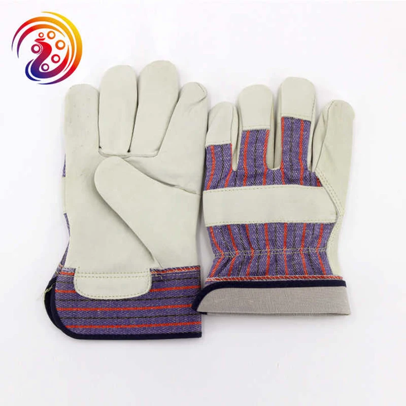 Leather Garden Safety Labour Work Protective Gloves Mechanic Driving Gardening Welding Glove Own Factory High Quality 12Pairs