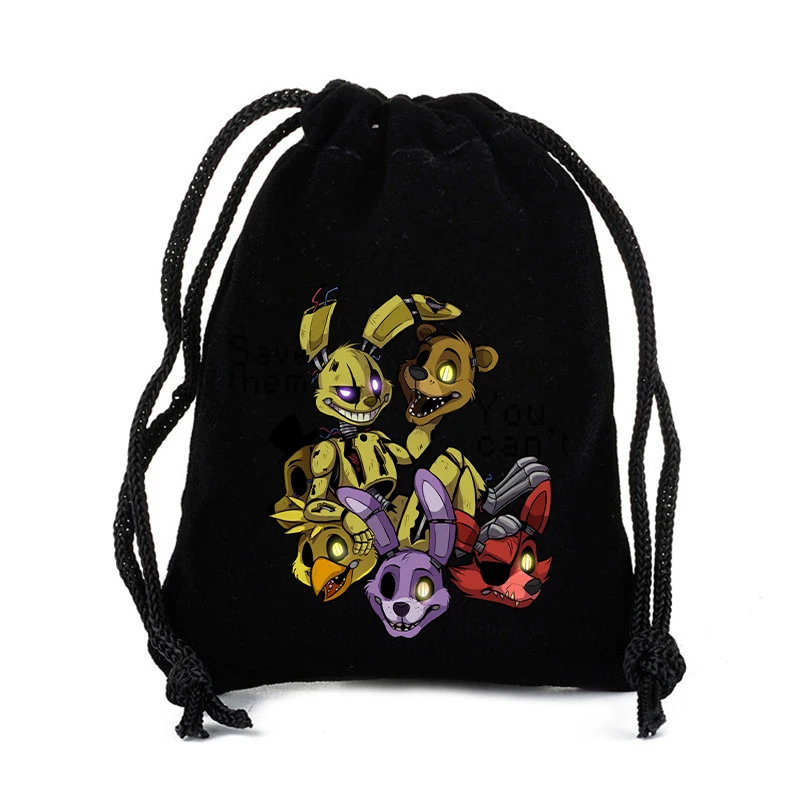 Fnafs حزمة جيب سعة كبيرة حقيبة يد محمولة بنين بنات موضة أنيمي حقيبة كتف لطيف الكرتون حقيبة التخزين هدية عيد ميلاد