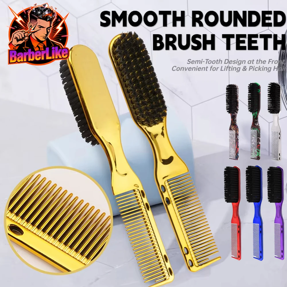 

8 color Barber Beard Comb Two-sided Men's Shaving Brush Beard Brushes Salon Hairdressing Hair Styling Tool