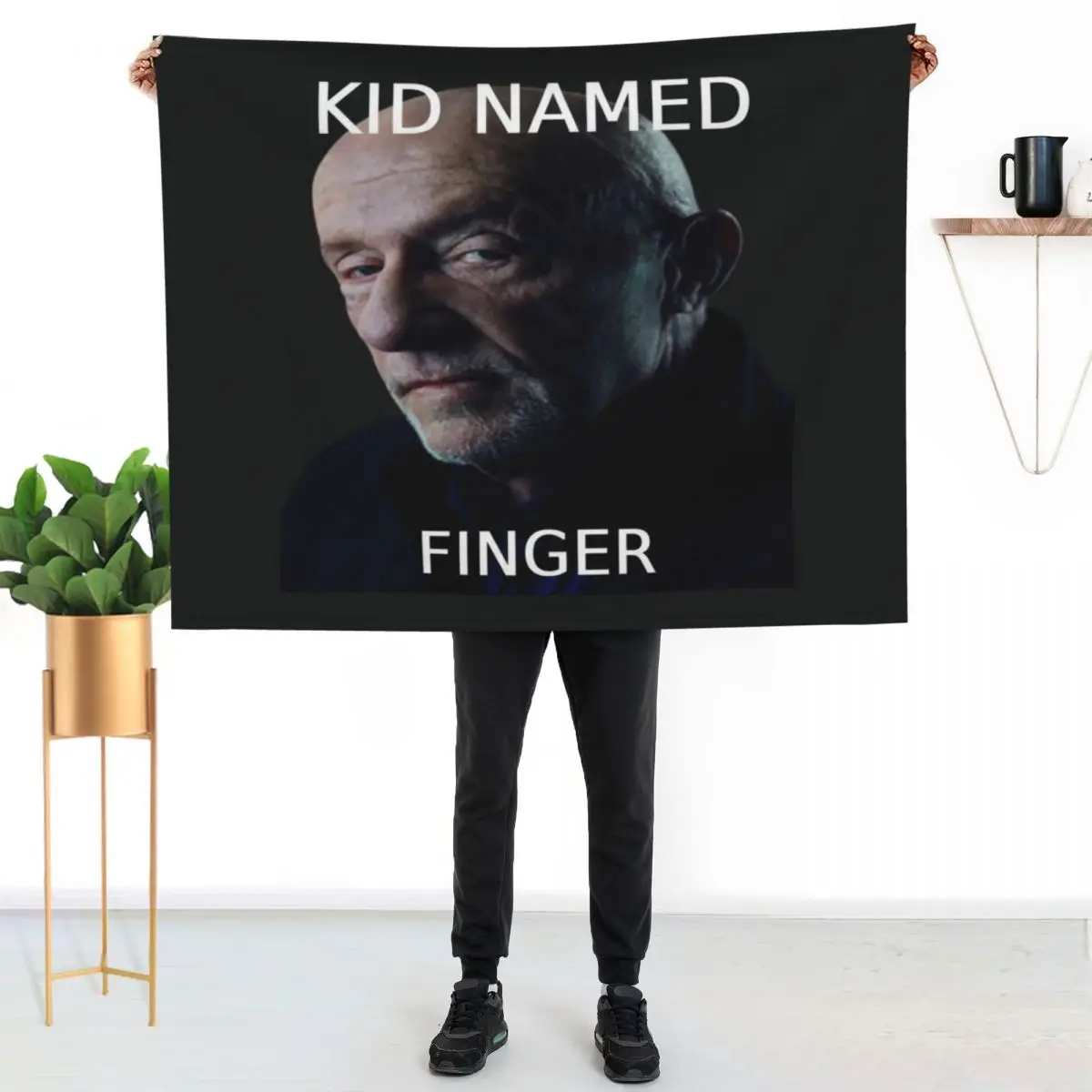 Kid Named Finger Meme Throw Blanket Hair decorative Giant Sofa Decorative Sofa Soft Big Hairy Blankets