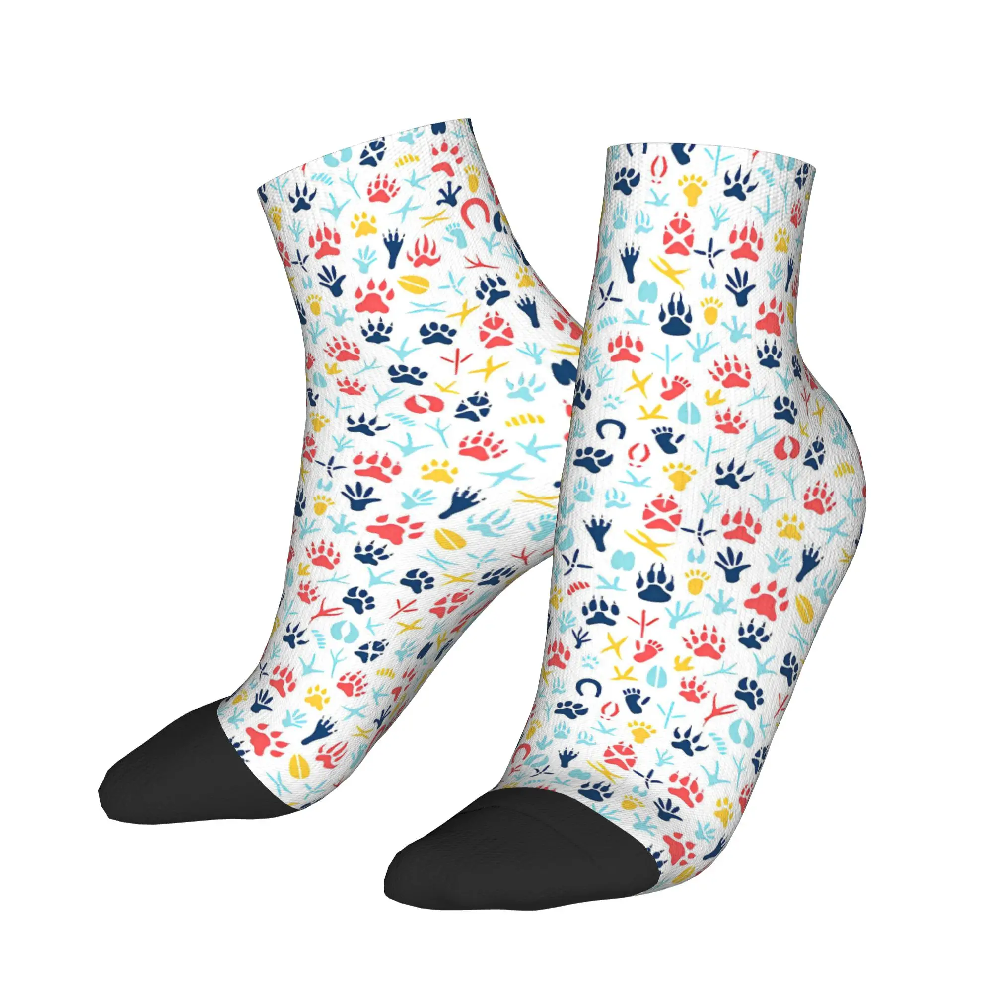 

Ankle Socks For Men Dinosaur footprint Cartoon Animal Casual Socks Graphic Anti Skid Comfortable Summer Modern Cycling Sock