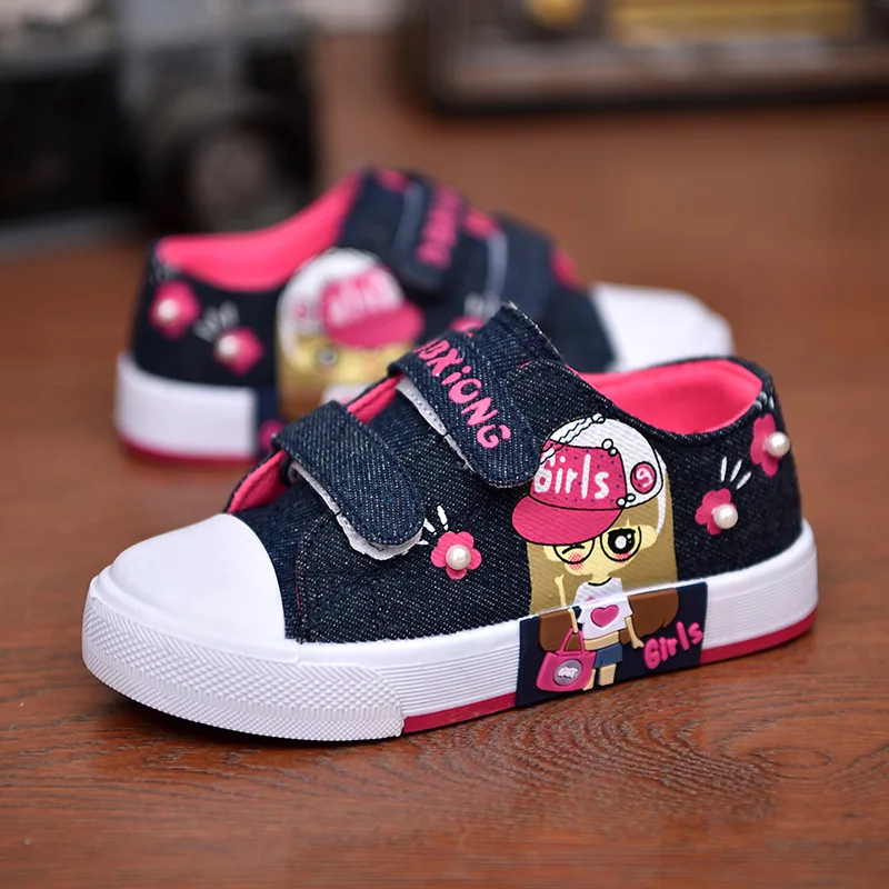 Children\'s Canvas Shoes For Kids Breathable Flat Sneakers Toddler Boy Girl Denim Casual Trainers New Spring Runing Leisure Shoes