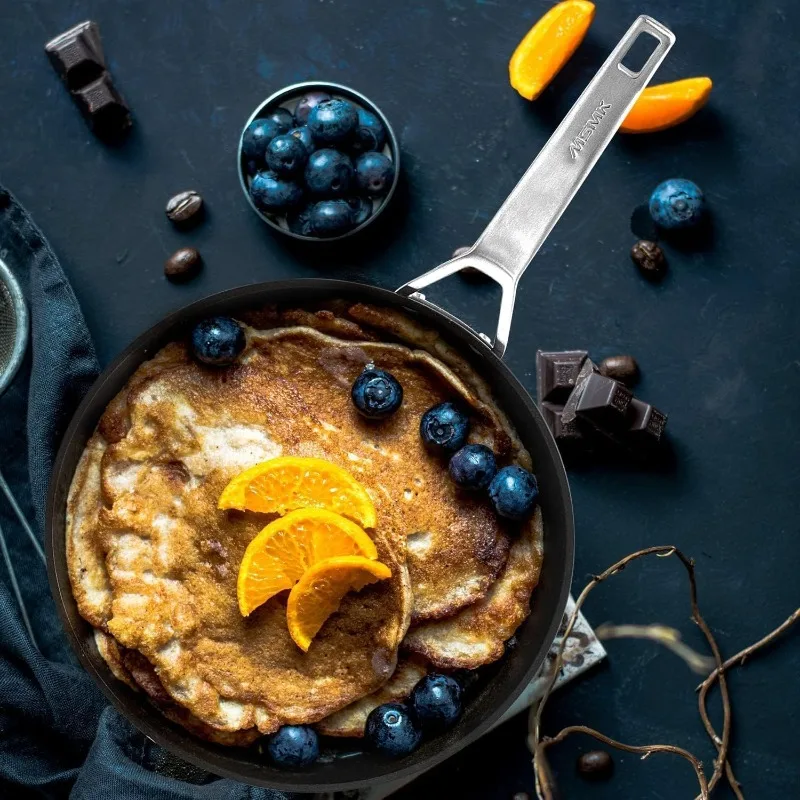 

1/2 Inch Small Egg Pan with Lid, Titanium and Ceramic Nonstick Omelette Pan,Scratch-resistant, Induction Egg Skillet