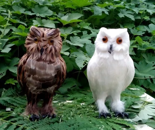 cute simulation owl model plastic&furs white owl gift about 28x13x14cm d0149