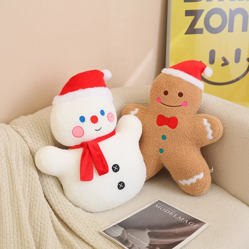 Santa Claus Snowman Tree Gingerbread man Elk Deer Cartoon Plush Pillow Plush Dolls Christmas Birthday Gifts For Girls Boys Decor