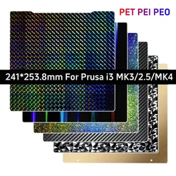 Double Side Heated Bed PET PEO PEI Spring Steel Sheet PEY Bed 241x253.8mm For Prusa i3 Mk3 Mk2.5 VORON SW 3D Printer Build Plate