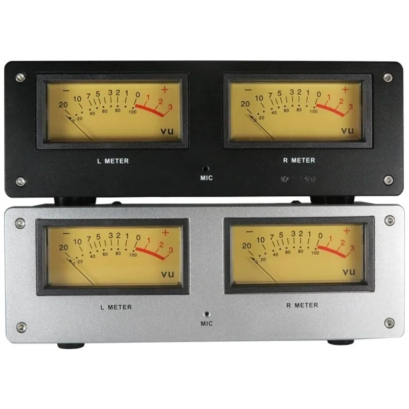 MIC-73 Voice Controlled Square VU Meter Head Level Meter Finished Machine Aluminum Alloy Panel LED Warm Backlight Wiring Free