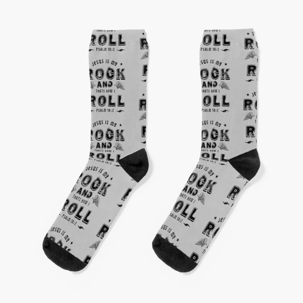 

Jesus is my rock and that's how I roll, funny meme black textSocks Stockings Compression Men'S Winter Thermal Socks