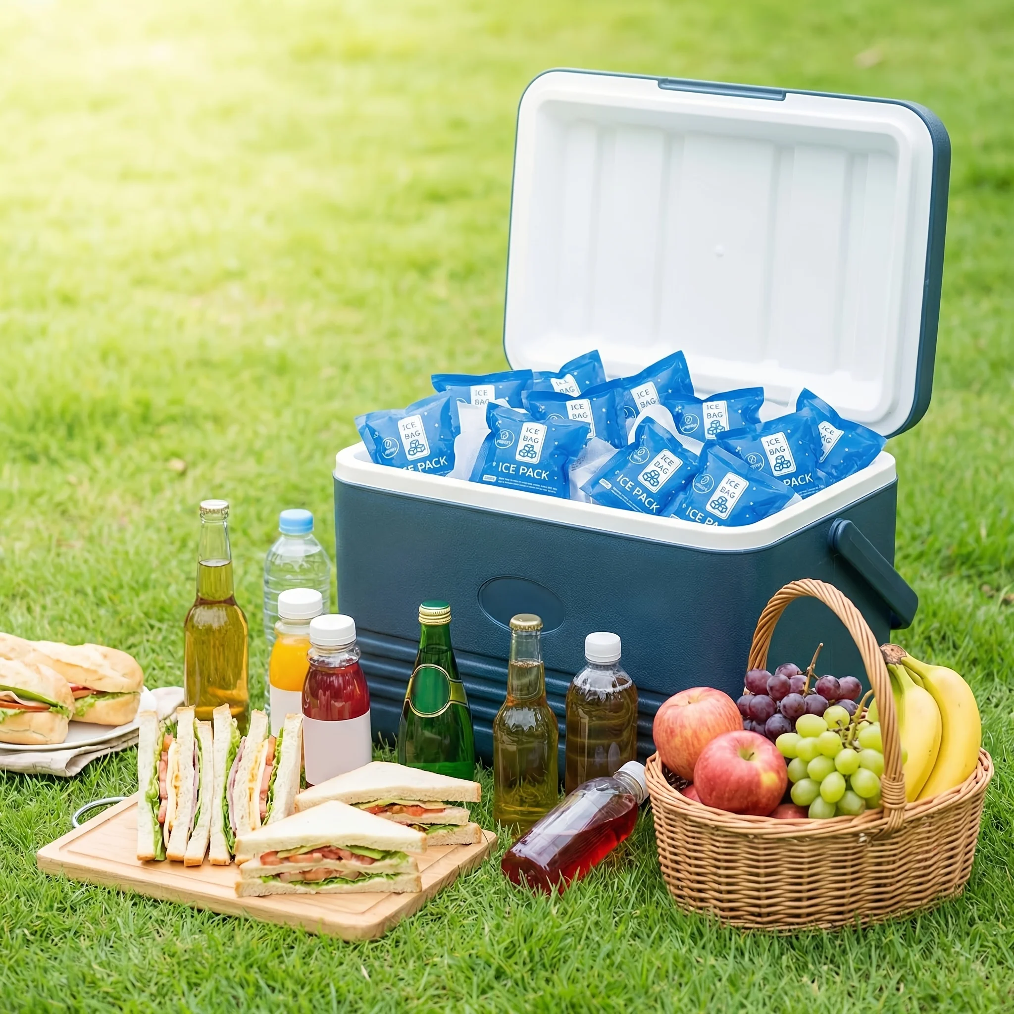 100 Stück selbstabsorbierende Eisbeutel 7x7cm, wiederverwendbare Kühlbeutel für Sommer, Lebensmittel, Getränke, Frischhaltung, Kühlpack für Meeresfrüchte, Obst – Detail 5