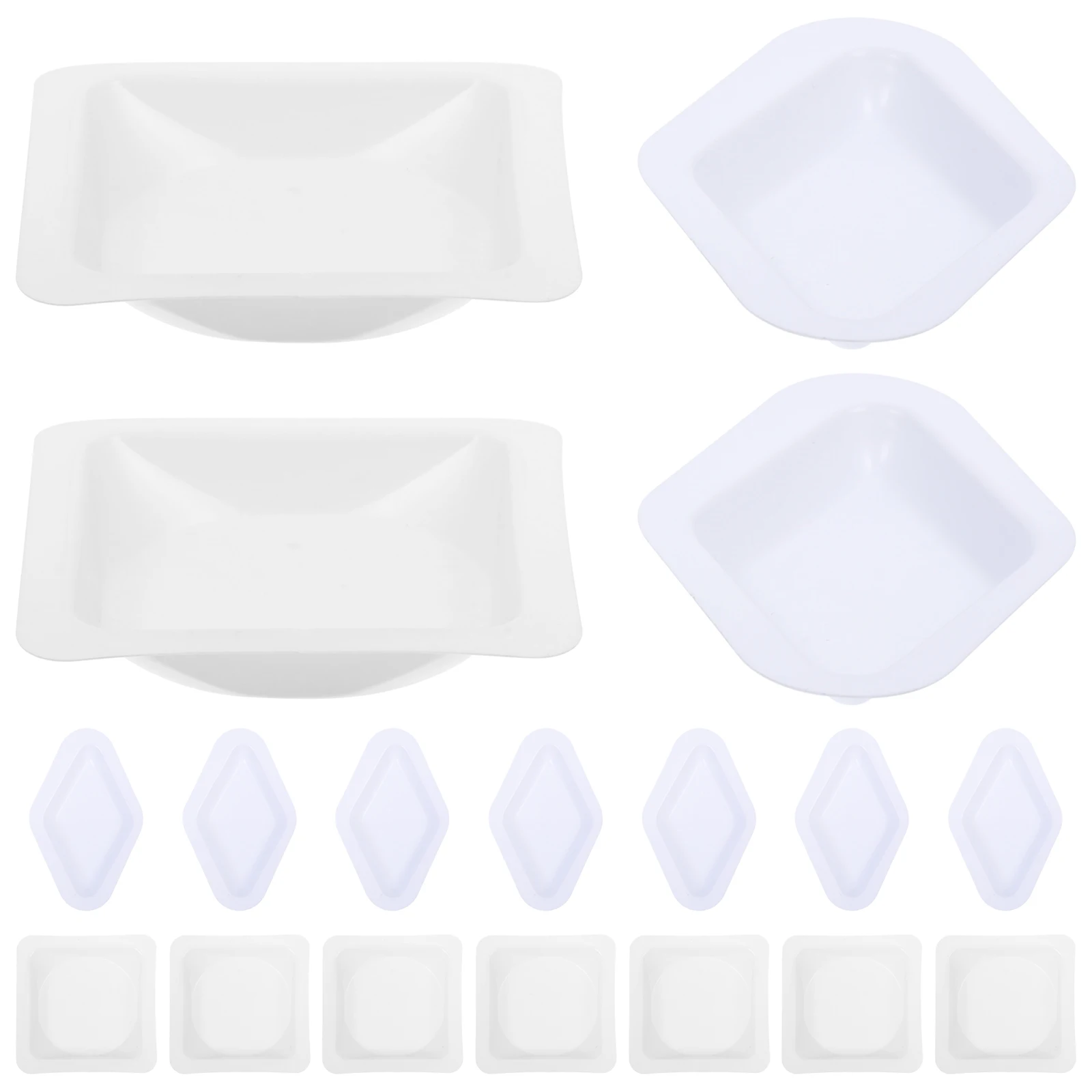 

100 Pcs Tray Weighing Dish Lab Weight Boats Plastic Dishes Sample Powder Plates Small