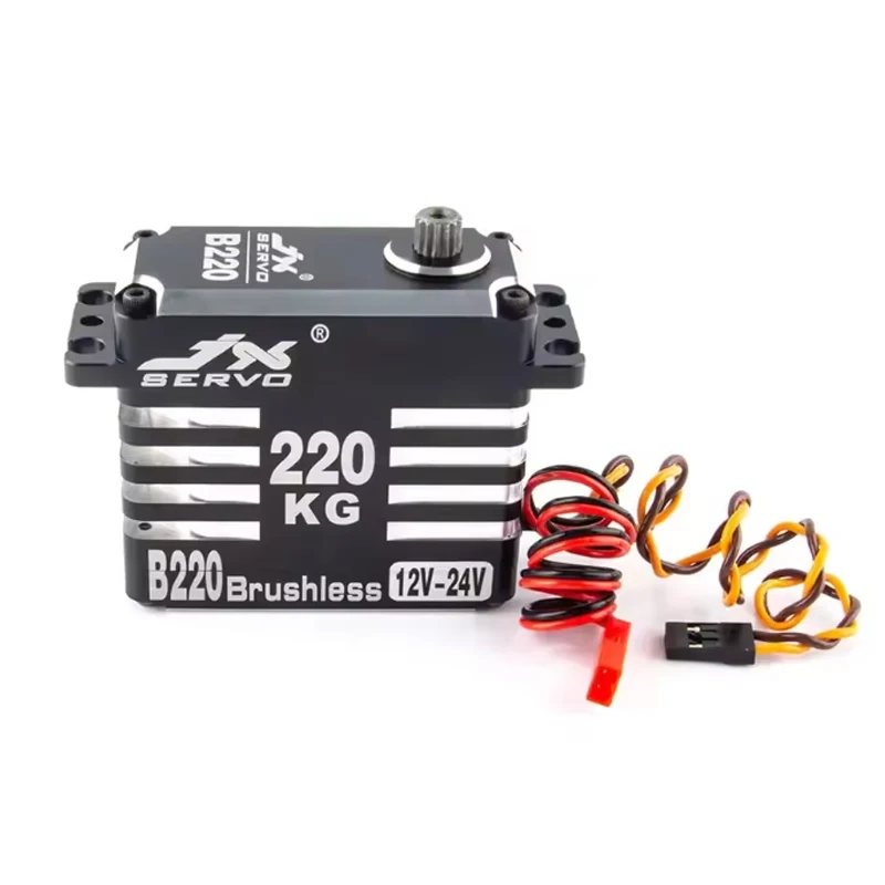 JX B220 215KG高トルクブラシレスデジタルサーボCNCメタルギア180度12V-24V高電圧RCカーロボット産業用アーム用