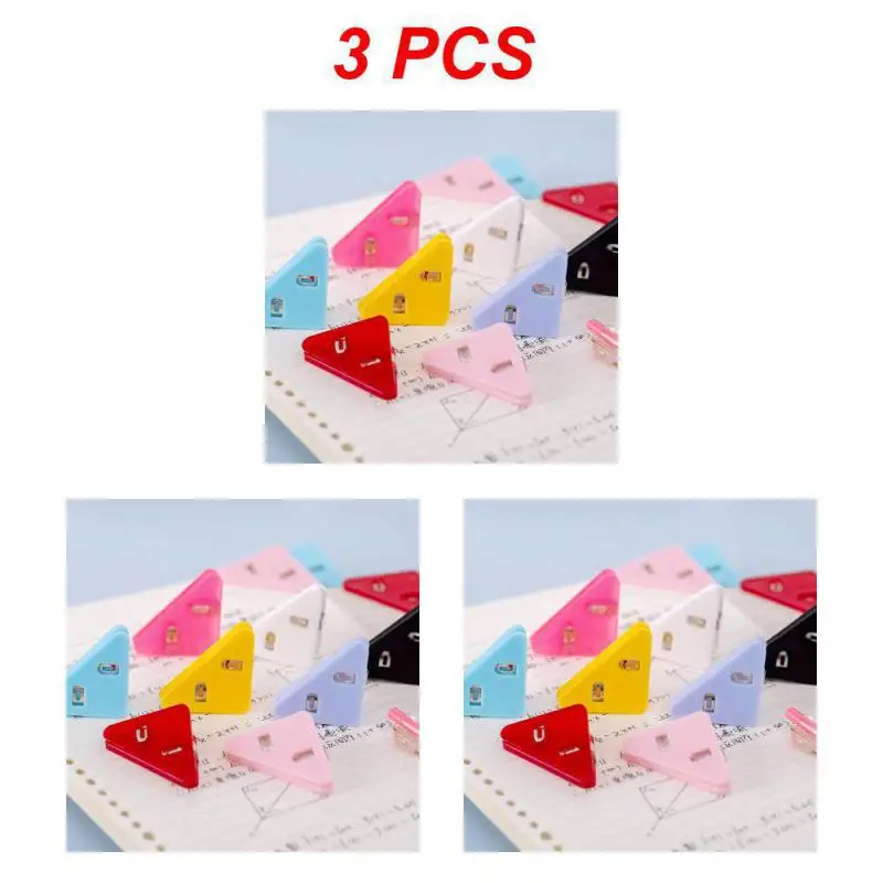 Kawaii 5-1 шт. треугольные Угловые зажимы для файлов, зажимы для файлов, индекса, фотографии, держатель для страниц, корейские канцелярские принадлежности, органайзер для офиса и стола