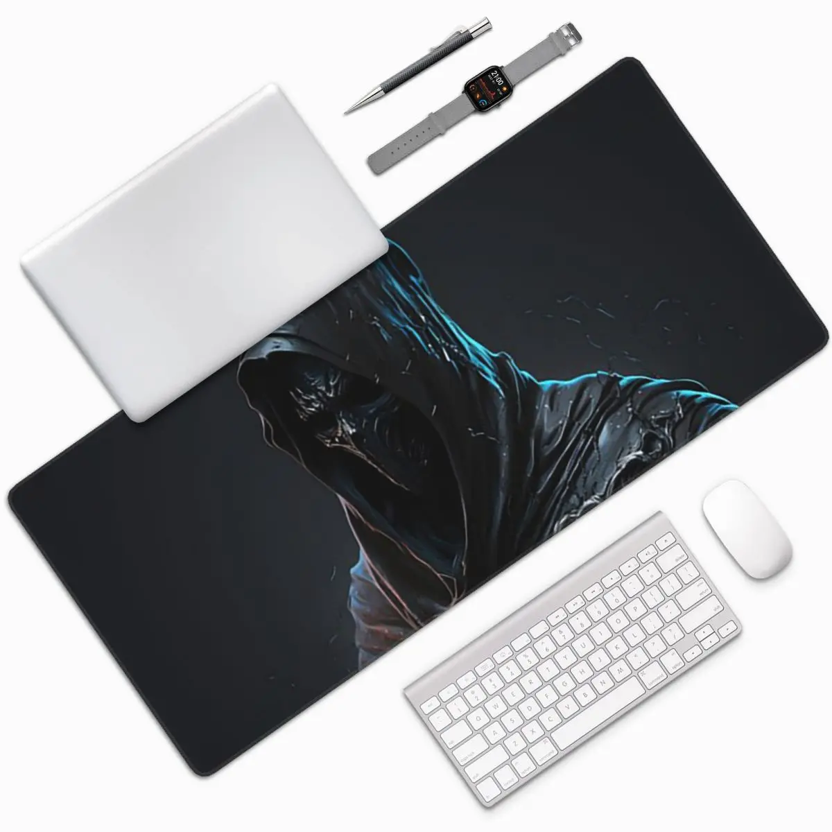 Horror Death God Illustration Large Mouse Pad Computer Keyboard Mouse Mat Gamer PC Laptop Desk Mat Office Accessories Table Mats