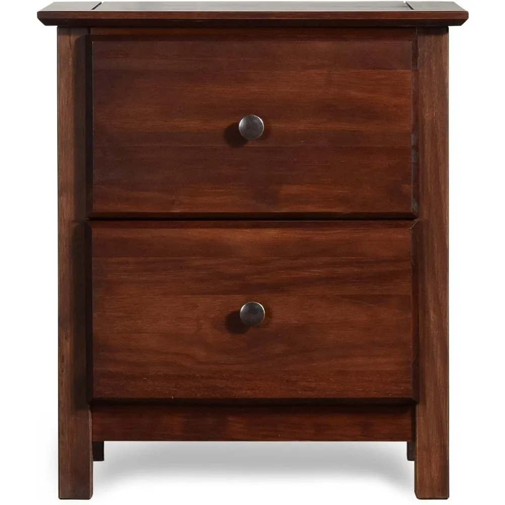 

Shaker 2-Drawer Bedside Nightstand, Solid Wood with Cherry Finish