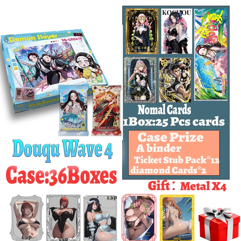 Новейшая карта Douqu wave 4, ограниченная серия «Убийца демонов», Tanjirou Nezuko Kanroji Mitsuri, неожифицированная в разбрызгивании, коллекционные карты аниме
