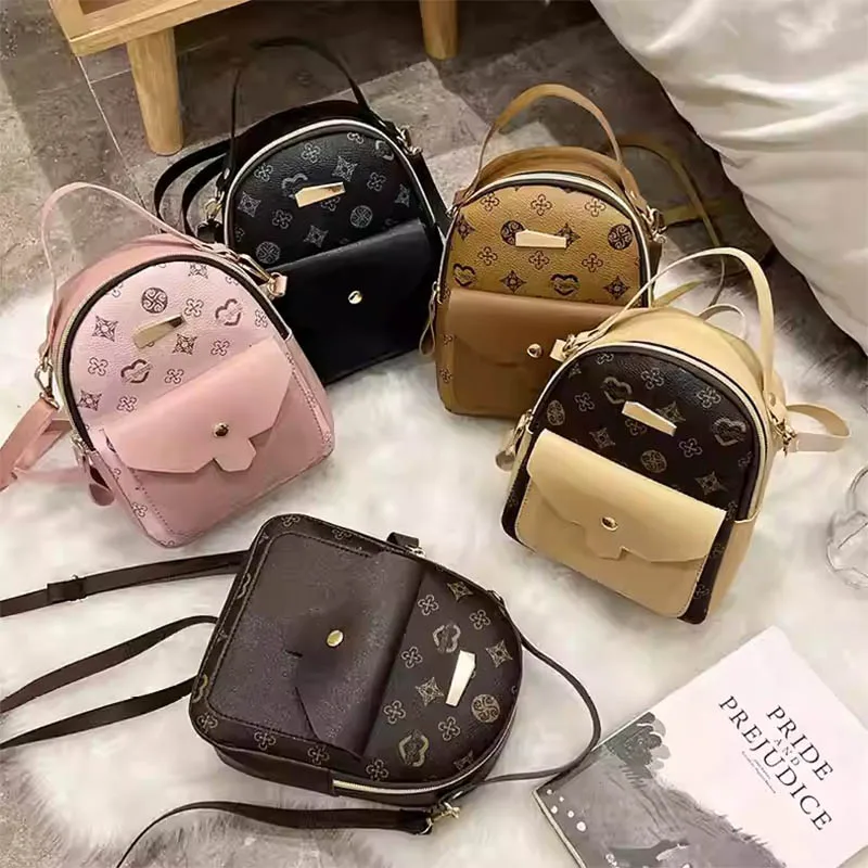 Mini mochila Retro de cuero Artificial para mujer, bolso de mano pequeño, múltiples bolsillos, bolsos cruzados de hombro, monedero Unisex