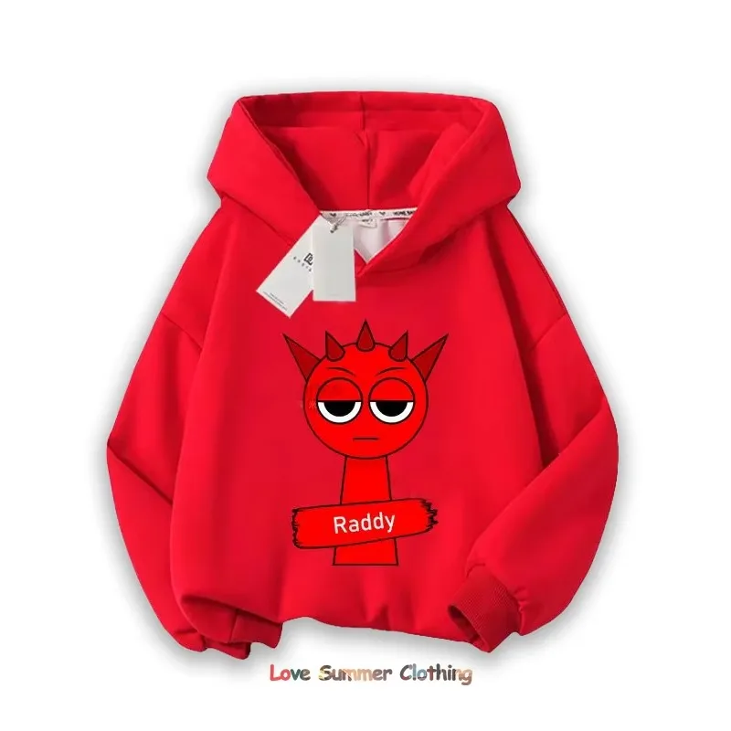 Sprunki Dicker Kapuzenpullover für Kinder, Anime-Cartoon-Mode-Sweatshirt, für Jungen und Mädchen, Herbst-Winter, Hip-Hop-Kapuzenpullover, Kinderkleidung – Detail 5