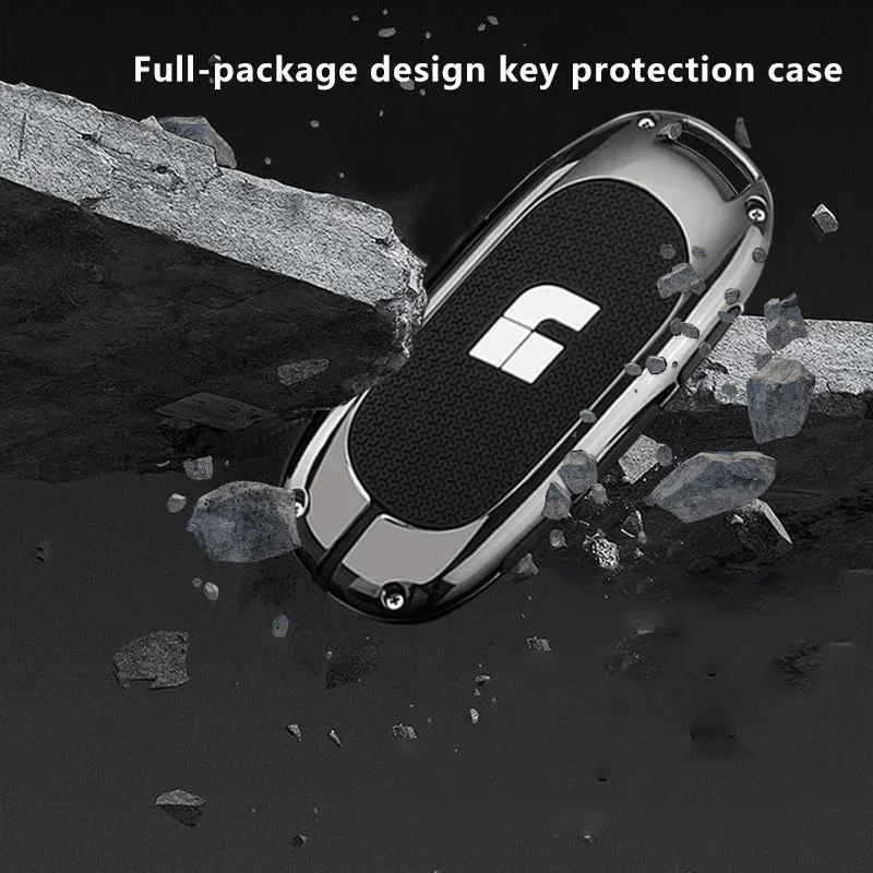 Zinc Alloy Leather Key Case for Lixiang L7 L8 L9 ONE Car Remote Protection Cover Bag Shell Keychain Holder Li Auto Accessories