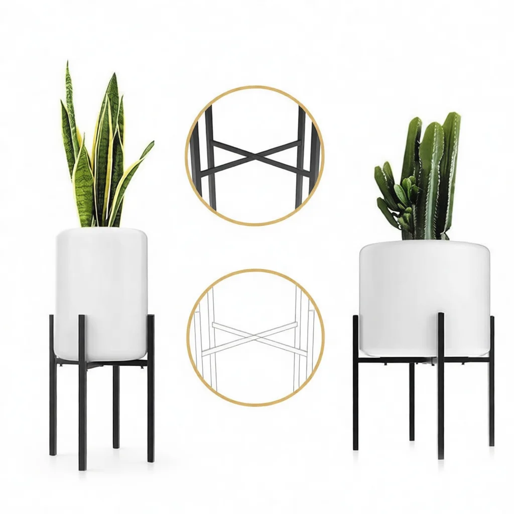 Adjustable Nordic Metal Plant Rack Iron Flower Holder Modern Indoor Display Shelf For Home Office Garden Pot Storage