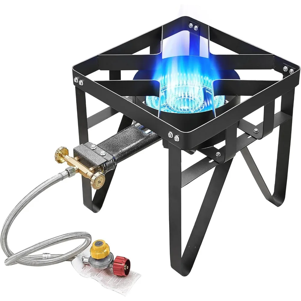 

185000 BTU Super Heavy Duty Square Outdoor Propane Gas Camping Range Camp Hiking Garden Grill Side Burner Stove Fish