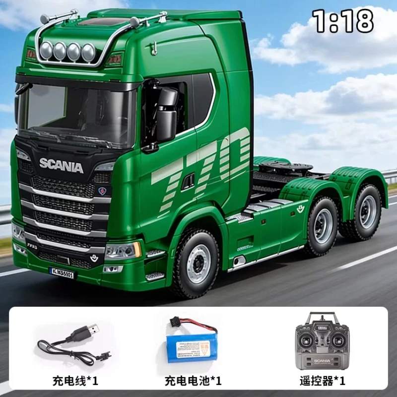 

Huina Rc Tractor Truck 1:18 Scale 770s Huina 1501 Remote Control Model With Battery Cool Light Boy Toy Gift For Kids