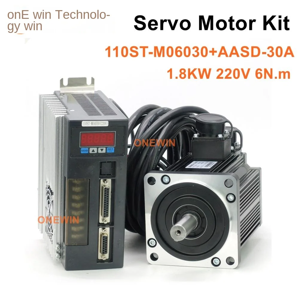 

1.8KW AC servo motor kit 110ST-M06030+AASD-30A driver diameter 110mm 220V 6NM 3000rpm