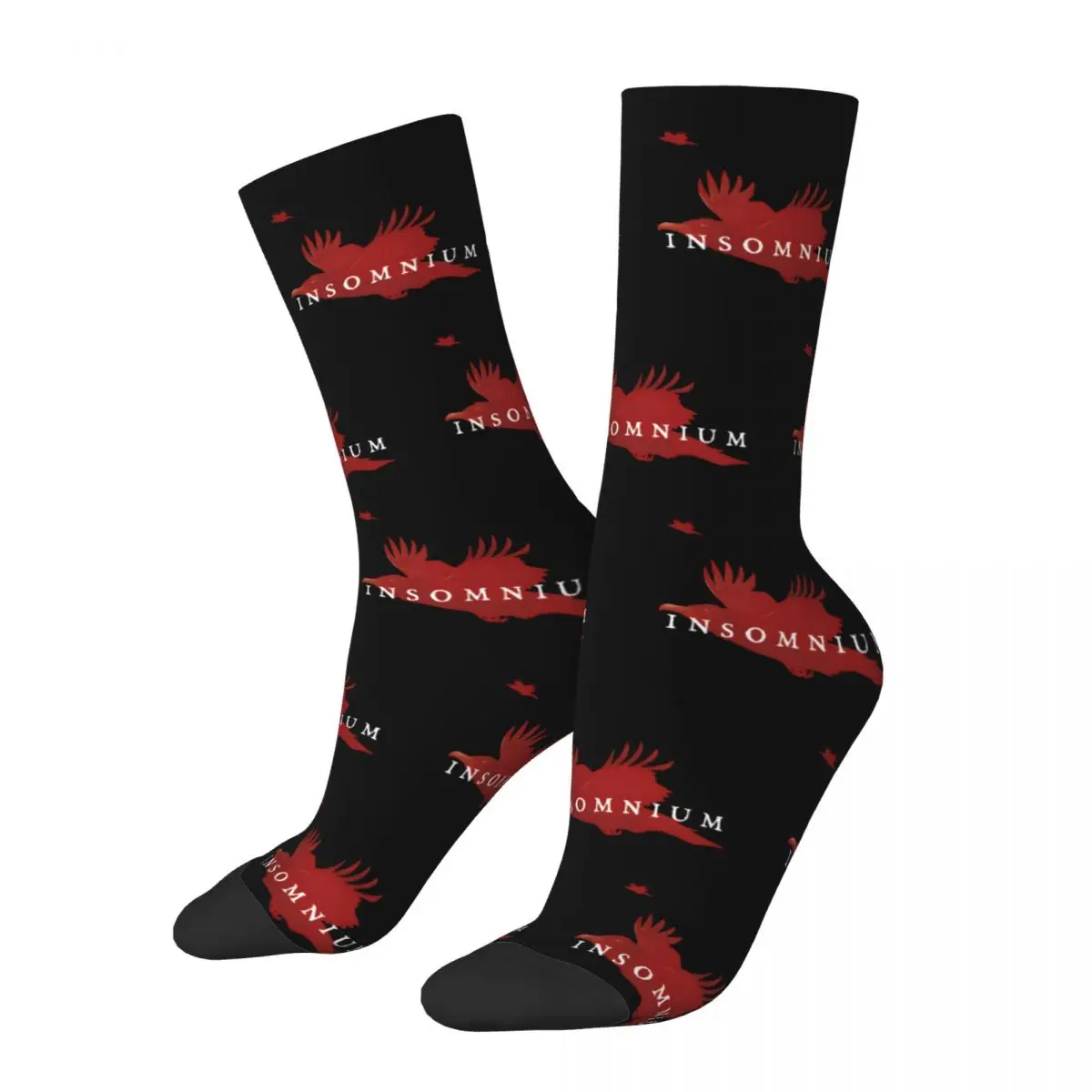 Raven Of Band Men's Socks Vintage Harajuku Insomnium Street Style Novelty Pattern Crew Sock