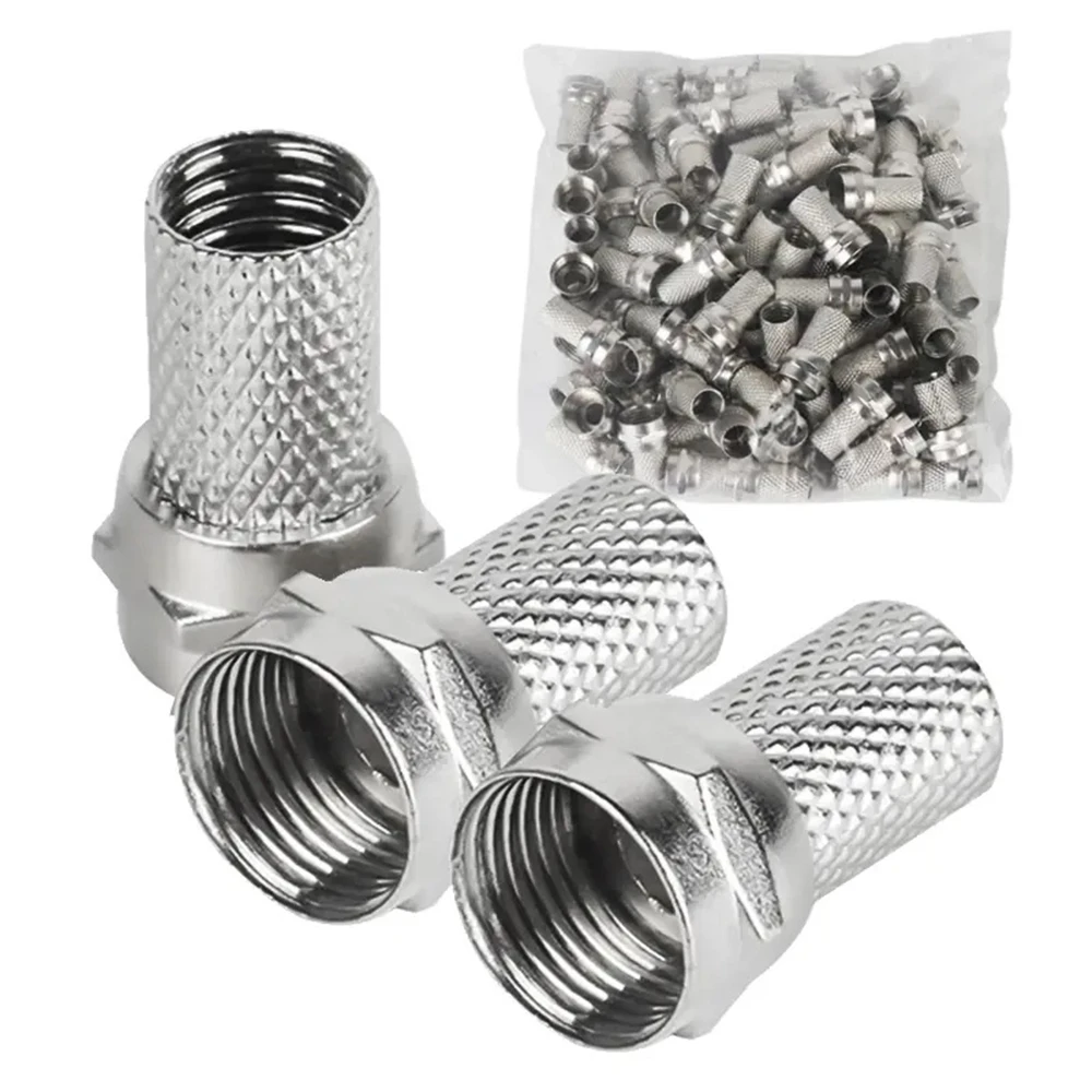 20/50/100PCS, New Copper Twist On RG6 F Type Cable Connector Plugs High Quality Connector for TV Satellite Antenna Coax Cable F