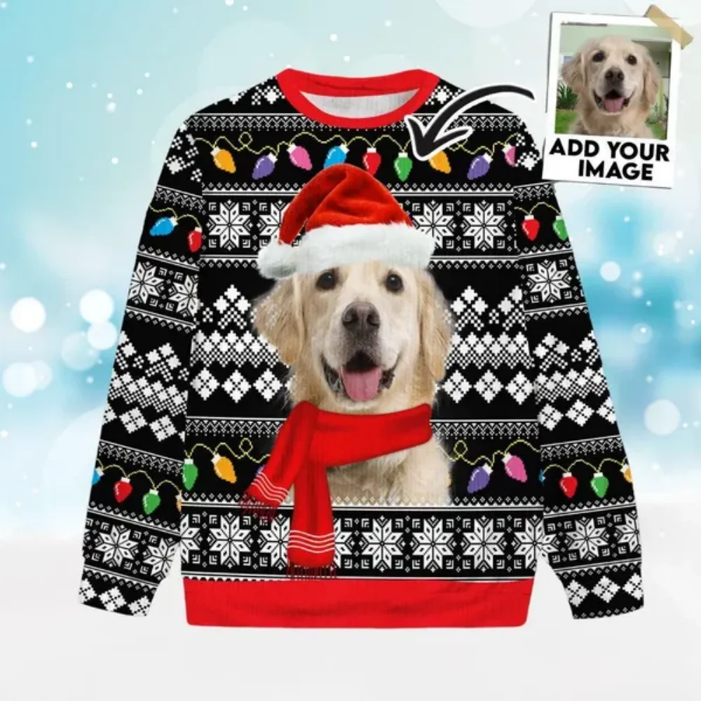 

Personalized Pet Face Ugly Christmas sweater, custom pet face ugly sweater, custom dog photo sweater, gift for dog lovers, boys