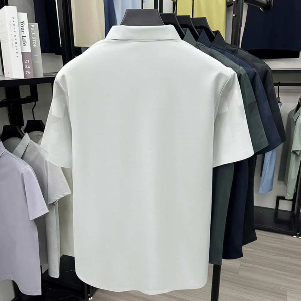 2026 Men's Solid Color Business Casual shirt Mulberry Silk High-quality Short Sleeve Summer New Silk Top