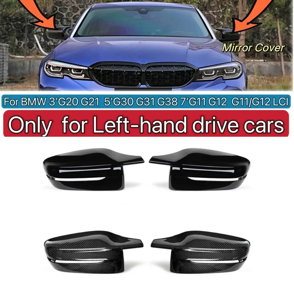 LHD Paar Außenspiegelabdeckungen für BMW 3er G20 G30 G31 G32 G11-12 2017-2022 – Seitenrückspiegelkappen
