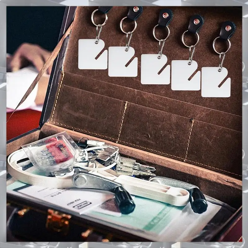 Hot Selling-120 Pcs Key Tags Slotted Plastic Hanging Tags 1.5 Inch White Tags With Metal Snap Hooks For Key Cabinets Boxes Locke