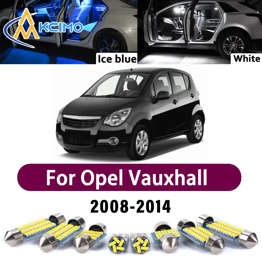 

Super Bright LED Interior Lamp Kit For Opel Vauxhall Agila B 2008-2014 Error Free Canbus Map Trunk Reading Mirror Light Bulbs