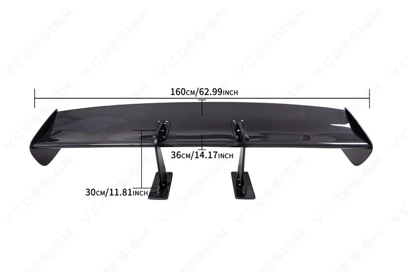 In Stock Carbon Fiber GT Wing 1600mm Fit For EVO 7 8 9 GTR R35 S2000 GT86 Universal VOL VTX Type 7 SWAN NECK Rear Trunk Spoiler