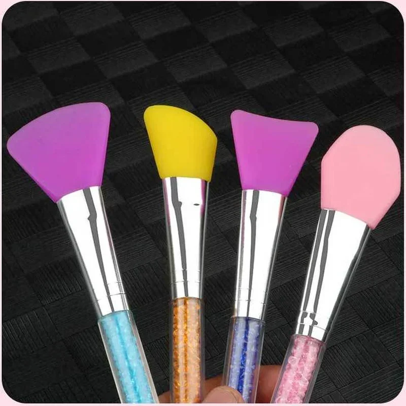 Mascarilla de silicona, brochas de maquillaje con diamantes de imitación, multifunción, DIY, base Facial, cosmética, herramienta de maquillaje de belleza