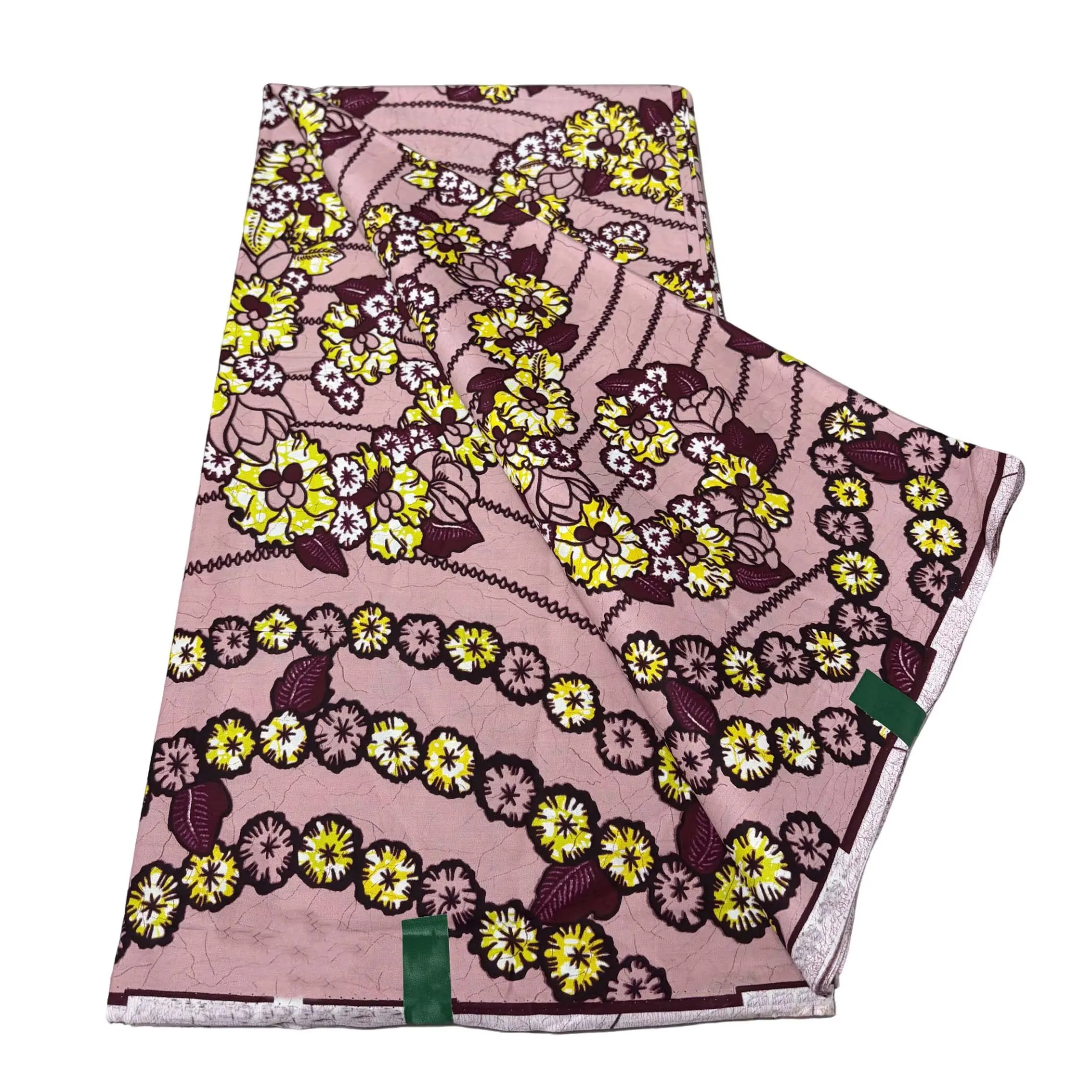 100% Cotton Fabric Pink wax Pagne Sequined African Batik Print Fabric, Premium Cotton Dress Material