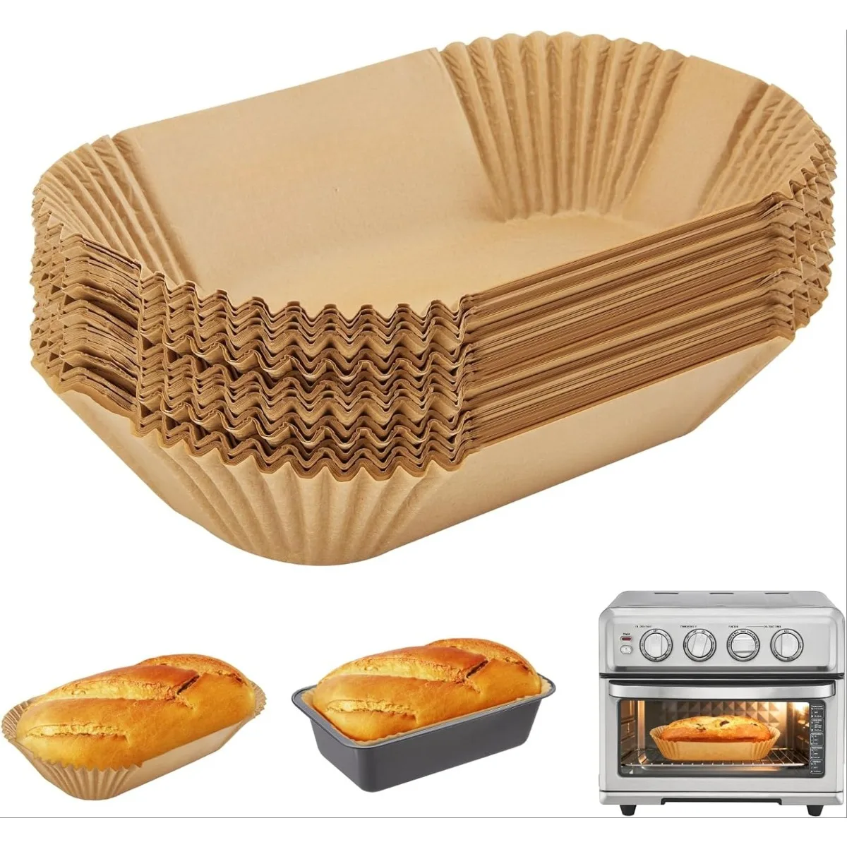 Papel Antiaderente Descartável para Fritadeira de Ar, Quadrado e Redondo, para Assar e Grelhar, Tapete Antiaderente para Forno de Cozinha, Ferramenta de Papel Absorvente de Óleo
