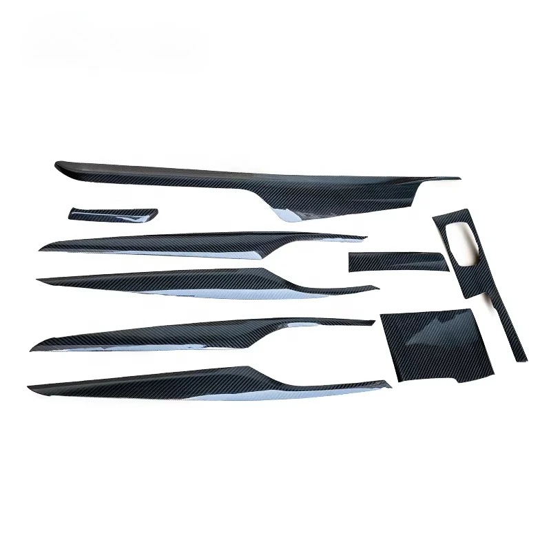 For BMW 5 Series G30 F90 Carbon Fiber Interior Kit 6 Series GT Dry Carbon Center Control Door Trim Bar Instrument Trim Bar