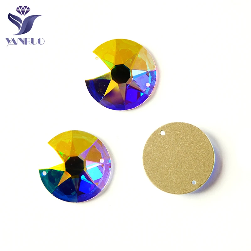 2088TH 25mm 8Pcs Hot AB Charm Round Mirror Gems Crystal With Holes Customize Jewelry Desgin Accessories Beads