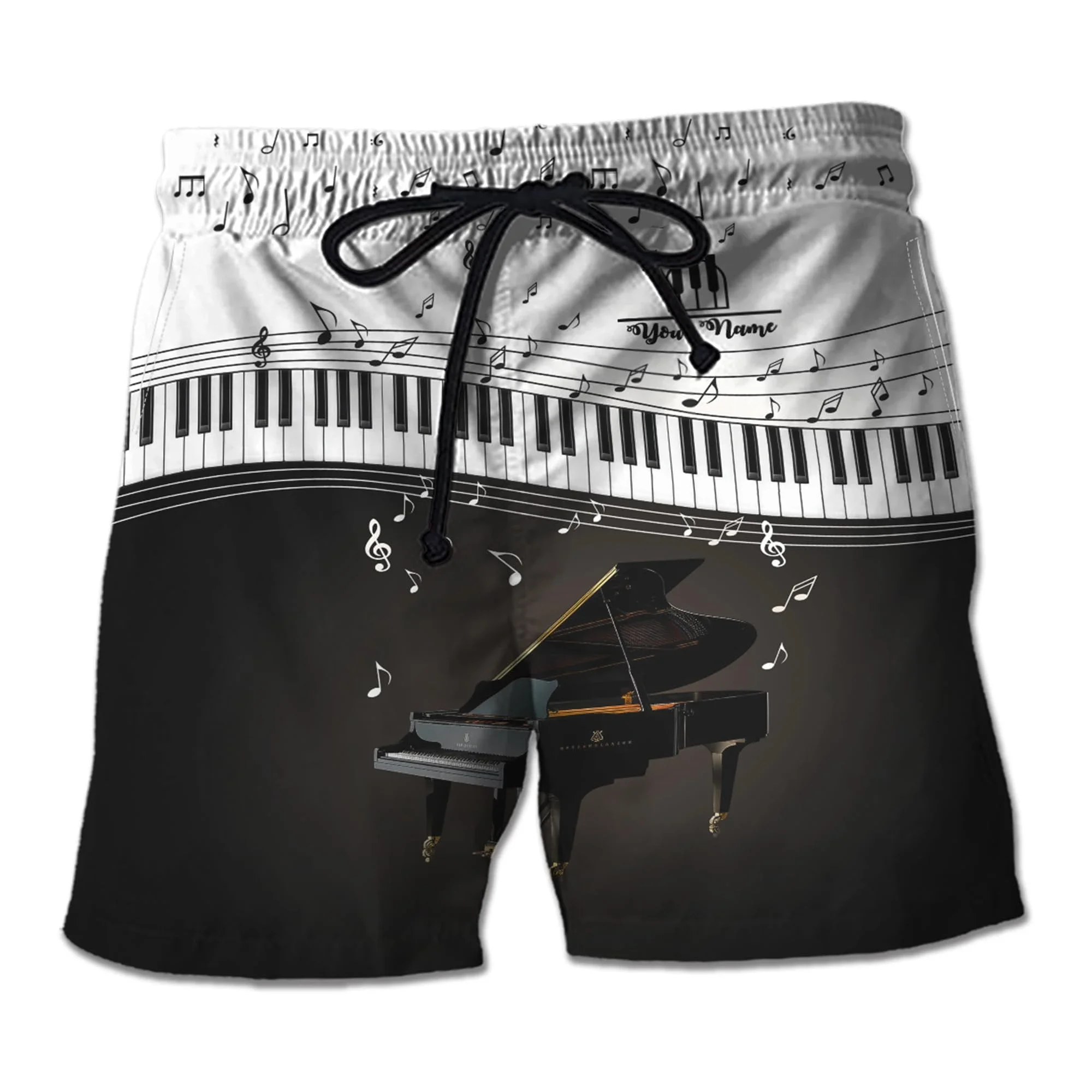 2024 Fashion Piano Graphic Short Pants For Men Clothes Music Instrument Kids Bermudas Casual Musical Note Bermudas Boardshorts